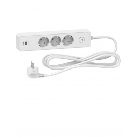 ST943U3W PRELUNGITOR 3 PRIZE+2USB+INTRERUPATOR, CABLU 3m ,ALB