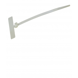 120J BRIDA CU ETICHETA 110X2.5MM ALB