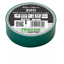 Z20 BANDA IZOLATOARE VERDE 20m×18mm, PVC, 0-90°C, 40kV/mm